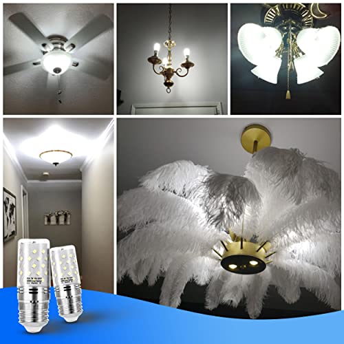 E26 60W Replacement LED Candelabra Corn Bulbs 7W 6000K Daylight, 4 Pack
