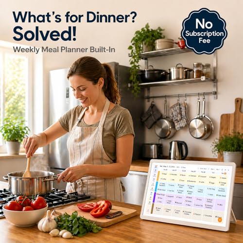 Beinhome 15.6" Smart Digital Calendar No Subscription, Touch Screen Electronic Wall Planner with Interactive Kids Chores Chart & Rewards, Photo Display, Full HD Family Schedule Organizer