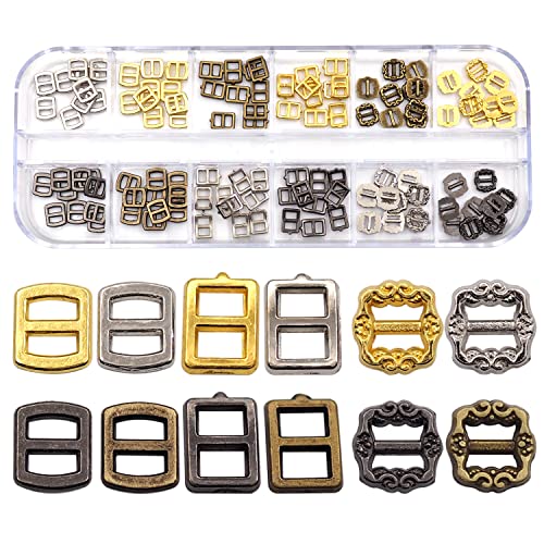 Youmeizer120 pcs Mini Tri-Glide Buckles/Hardware Clasp Belt Fasteners for DIY handmade Mini clothes (4 colors mixed, 3mm/0.12")