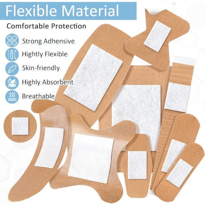 Geiserailie 300 Pcs Adhesive Fabric Bandages Bulk,Flexible Fabric Bandage - style: Flexible Fabric Bandage