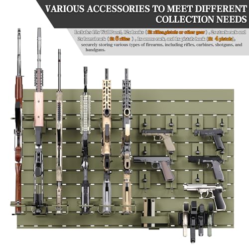 Wall Rack System - Aluminium Heavy-Duty Tactical Storage - color: Green(Full), size: Full
