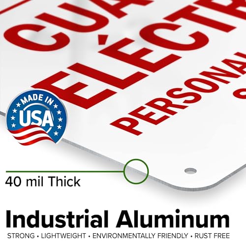 Electrical Room Authorized Personnel Only Bilingual Sign, 10x14 Inches, Rust Free .040 Aluminum, Fade Resistant, Made in USA by My Sign Center - size: 10x14 Aluminum