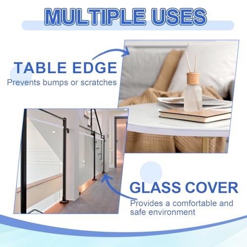 YOKIVE Clear Rubber U Channel Edge Trim, Silicone Door Seal Strip 1/4" Slot Fit for 7/32"-9/32" Edge | Metal Edge Guard Protector Great for Plywood, Glass, Sheet Metal (10-Feet)