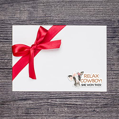 Wailozco Funny She Won This Stickers,Relax Cowboy She Won This Packaging Sticker for Mailing Envelopes Small Business Shipping Package 500 Labels Per Roll - color: Relax Cowboy