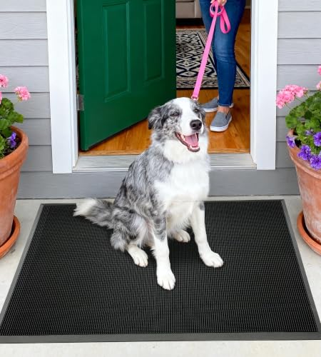 Outdoor Entrance Front Doormat, 32x39 Rubber Heavy Duty Mat