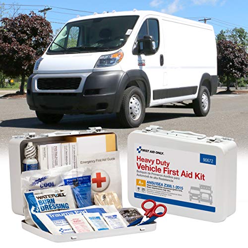 First Aid Only 90672 ANSI 2015 and OSHA-Compliant Heavy Duty Vehicle First Aid Kit, All-Purpose 25-Person Emergency First Aid Kit for Business, Truck Drivers, and Personal Cars,114 Pieces