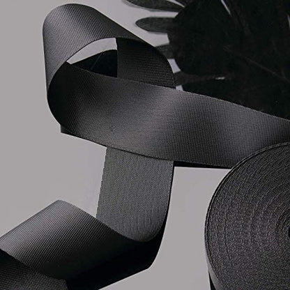 1.5 Inch Wide 10 Yards Black Nylon Webbing Strap，Polypropylene Straps for Bags, Hammocks, Outdoor Climbing and DIY Making Luggage Strap, Pet Collar, Backpack Repairing - color: Black-1.5 inch