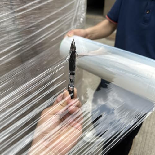 CHUANGSEED Stretch Film 12 in x 1000 ft Moving Wrapping Plastic Shrink Film Strength Stretch 80 Gauge Durable Industrial Strength,Clear,4 Pack - color: Clear, size: 4 PACK