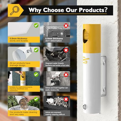 Outdoor Commercial Disposal, Wall Mounted Trash can, Waste Bins, Commercial Receptacle, Bin, Fireproof, Prevention of Waterlogging, Corrosion Resistant, Suitable for Park,Outdoor,Offices.