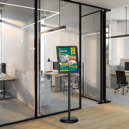 2 Pack Pedestal Sign Holder, 11 x 17" Floor Standing Display Stand, Black - color: Black, size: 11x17in-2p