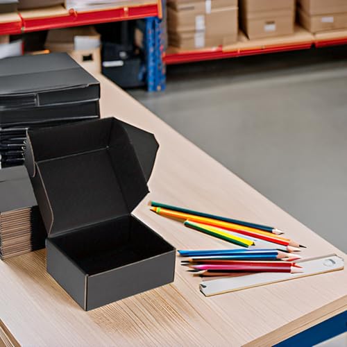 8x6x3 Black Shipping Boxes for Small Business, Packing, 25 Pack - color: Black, size: 8x6x3 inch