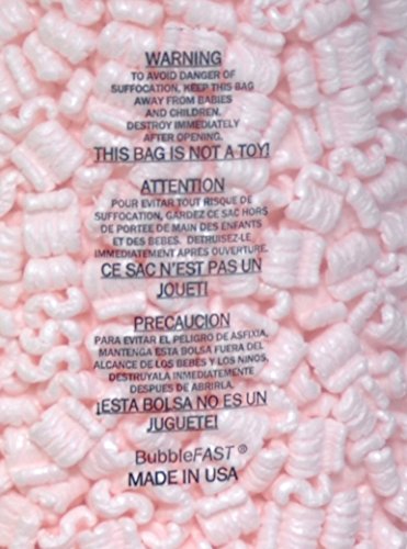 Bubblefast! Brand 35 cu. ft. (225 gallons) Pink Anti Static Packing Peanuts Popcorn (3.5 cu. ft x 10 Bags) - size: 35 cu. ft.