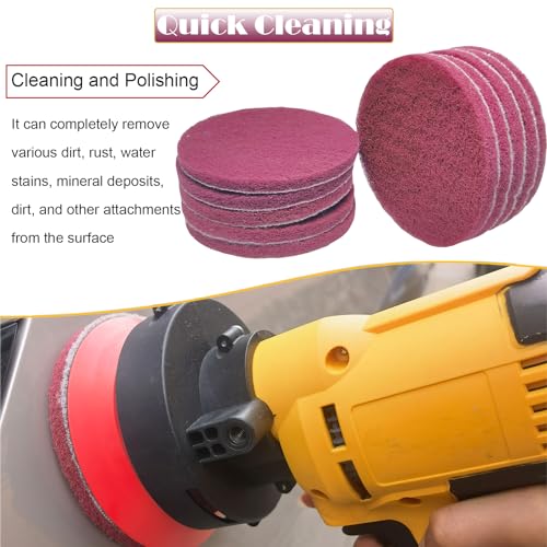 Tonmp 10 PCS 5 Inch 400 Grits Multipurpose Scrubber Scouring Pads Flocking Scuff Pads -Hoop and Loop Scuff Pads Conditioning Discs Polishing Pad for Furniture Automotive Cleaning, Rust Removal - style: 400 Grit
