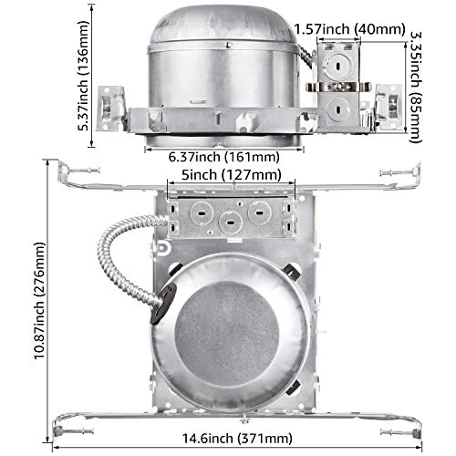 TORCHSTAR 8-Pack 6 Inch Shallow New Construction Recessed Lighting Housing - size: 6 Inch