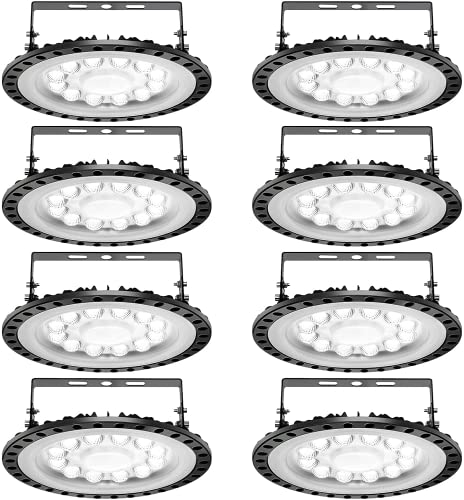 8 Packs 50W UFO LED High Bay Light, 5000LM Commercial Bay Lighting Daylight 6500K, IP65 Waterproof LED Commercial Bay Light, LED Warehouse Light Shop Light Garage Light - color: 8 Packs, size: 50watt