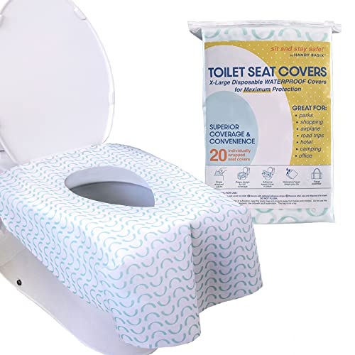 Extra Large Disposable Waterproof Toilet Seat Covers, Travel, Work & School - color: Curves
