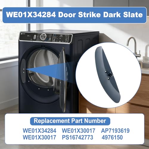 WE01X34284 Door Strike Dark Slate Compatible with GE Dryers Door Latch GFD35ESPY0DS GFD55ESMN0DG GFD65ESMN0SN GFD85ESMN0RS PFD87ESMV0RS, Replace WE01X30017 PS16742773 AP7193619