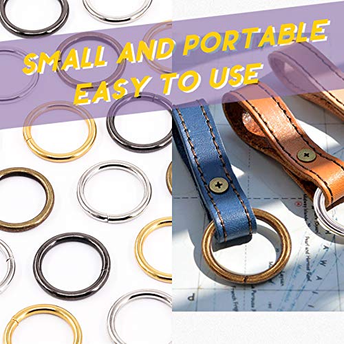 Swpeet 60Pcs Heavy Duty 1 Inch / 25mm Metal O Ring, Webbing Belts Buckle Metal Rings for for Belt Bags DIY Accessories Keychains Belts and Dog Leash - Sliver, Bronze, Gold, Gun-Black (Metal O Ring) - style: Metal O Ring