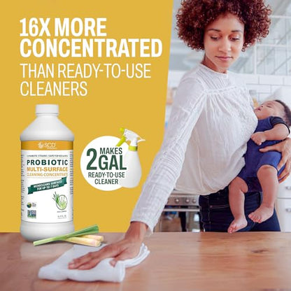 SCD Probiotics Cleaning Concentrate Lemongrass, Probiotic Cleaner – 3 Pack - size: 17 Fl Oz (Pack of 3)