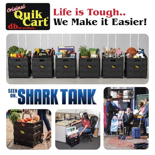 dbest Products Quik Cart Without Lid Collapsible Rolling Crate - Black - color: Black, style: Topless