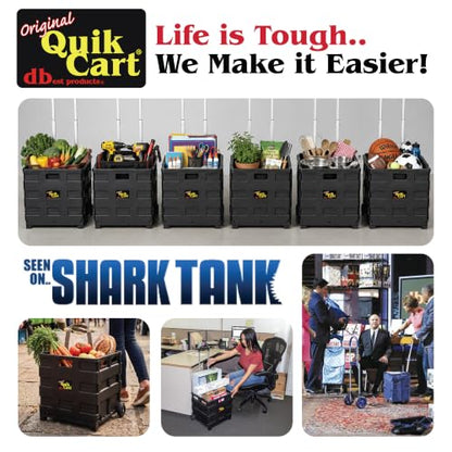 dbest Products Quik Cart Without Lid Collapsible Rolling Crate - Black - color: Black, style: Topless