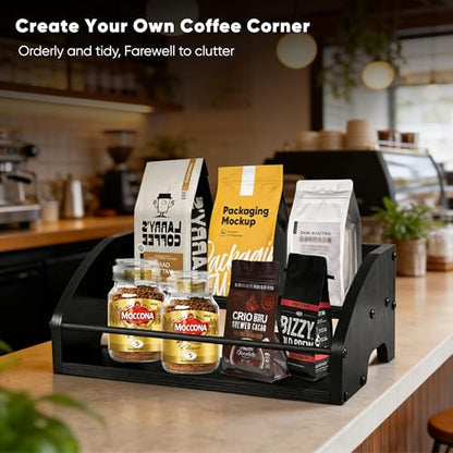 Mini Coffee Syrup Rack, 2-Tier - color: 2-tier Wood