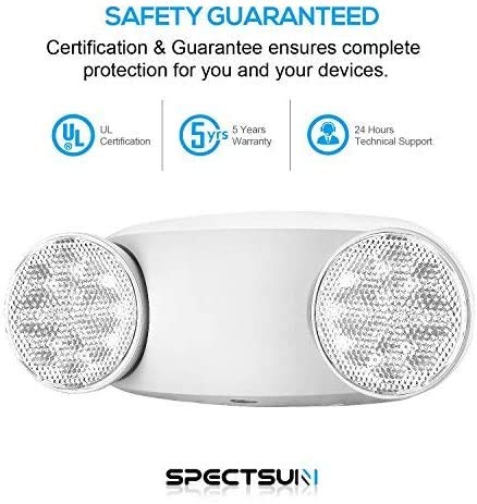 SPECTSUN 10 Pack LED Emergency EXIT Sign Lighting Combo- 120-277V Emergency Exit Lights for Home Power Failure-UL 924 Certified Commercial Emergency Light Fixtures,Ebulb Led Light Bulb - size: 10 Pack