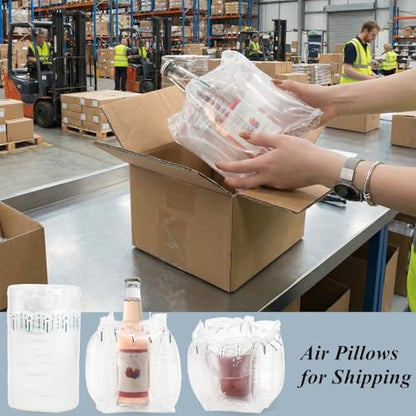Tebery 400 Count Air Pillows for Shipping, 4.72"x7.87" Inflatable Air Cushioning Bags Roll with Pump, Reusable Packing Filler Materials, Leak-Proof Purse Stuffing Supplies for Shape