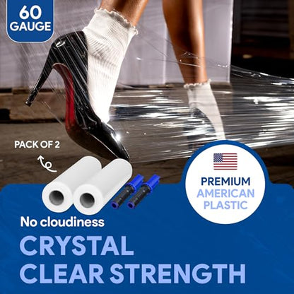 International Plastics Co. 2 Pack of 15'' Stretch Wrap Rotating Handle - size: 2 Pack, style: Extended Handles