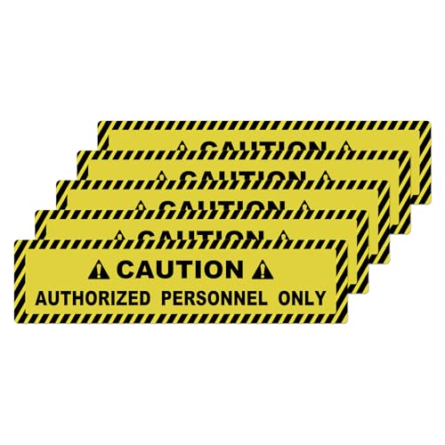 5 Pack Caution Authorized Personnel Only Floor Stickers 24 × 6 Inch