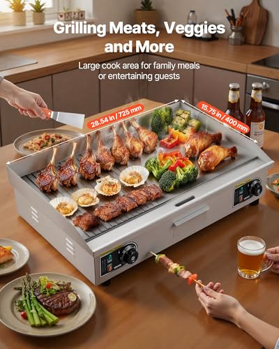 VEVOR Commercial Electric Griddle, 30" No Plug, Countertop Flat Top Griddle - size: 29"