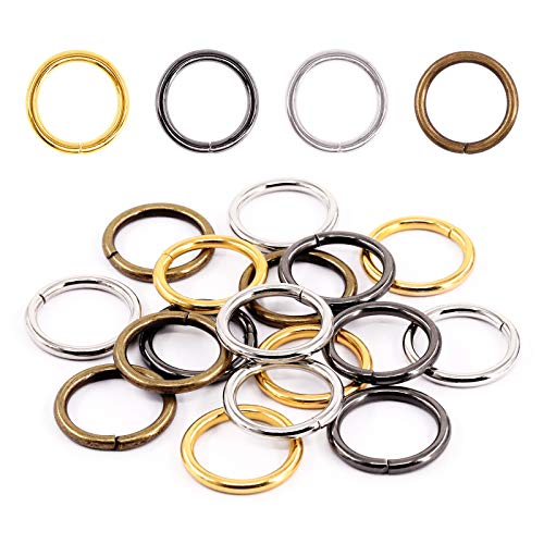 Swpeet 60Pcs Heavy Duty 1 Inch / 25mm Metal O Ring, Webbing Belts Buckle Metal Rings for for Belt Bags DIY Accessories Keychains Belts and Dog Leash - Sliver, Bronze, Gold, Gun-Black (Metal O Ring) - style: Metal O Ring