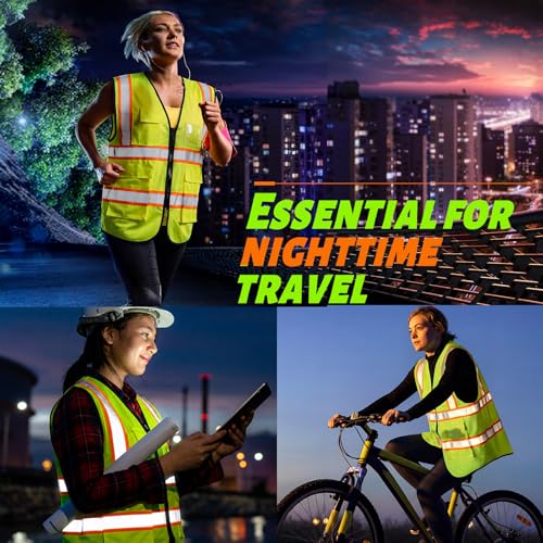 EBOOT 20 Pack Safety Vest High Visibility Reflective, Fluorescent Green - color: Fluorescent Green