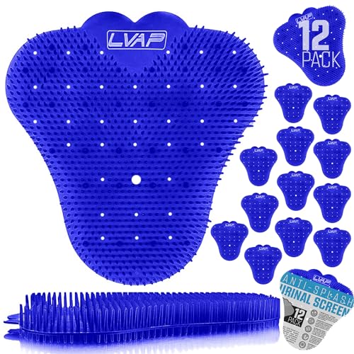LVAP Urinal Screen Deodorizer (12-Pack) - Anti-Splash Urinal Cakes, Toilet Deodorizer, Urinal Screens for Commercial Restrooms, 5,000 Flushes, Ocean Breeze Scent - color: Blue 12pcs, size: 1 Count (Pack of 12)