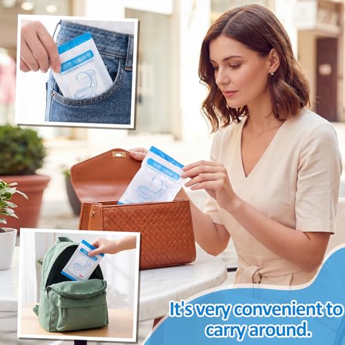 Dunzoom 100 Pack Disposable Toilet Seat Covers, Flushable Non Woven Fabric Travel Toilet Seat Covers for Outing Hotel Hospital Camping Public Restroom