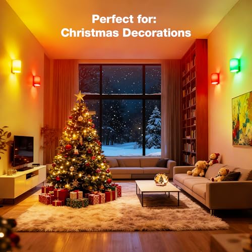 LEDVANCE 4 Pack LED Red Green Light Bulbs for Christmas, Filament A19 Light Bulb, Dimmable, Efficient 60W 4.5W, E26 Medium Base, Red and Green Bulbs for Party Decoration, Porch, Home Lighting - color: Red Green, size: 1 Count (Pack of 1)