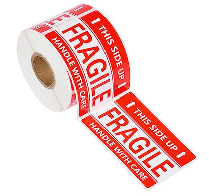 3 x 2 Inch Handle with Care This Side Up 300 Permanent Adhesive Fragile Stickers for Shipping Moving Glass Labels (1 Roll, 300 Labels) - size: 3" x 2", style: 1 Roll - 300 PCS - This Side Up