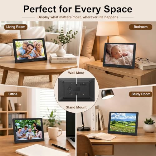 10.1-Inch 1080P IPS Digital Picture Frame, No WiFi or App Required