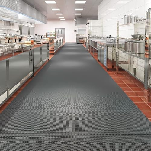 jxgzyy Commercial Drainage Mat Non Slip Wet Area Commercial Floor Mat, Grey - color: Grey, size: 196.8"L x 36"W x 0.2"Th