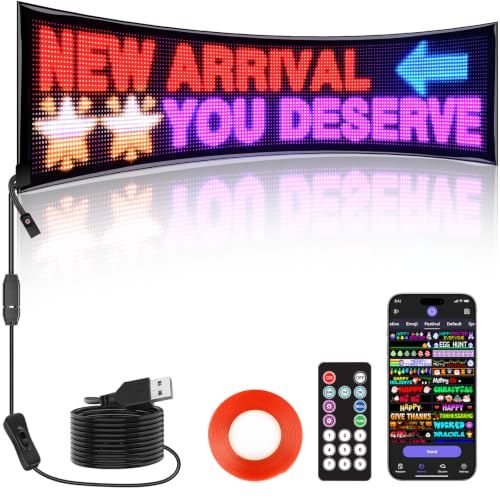Rayhome Dual Row P8 Huge Programmable LED Sign, 48''x12'' Flexible Digital Scrolling Light Signs Custom Text Message Pattern LED Display for Store Restaurant Hotel. - size: 48''x12''