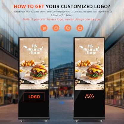 Non-Touch Digital Signage Display, 55 Inch Digital Display Board with HDMI Input, USB Plug-and-Play, Split Screen, Scheduled Power On/Off for Retail, Mall, Front Desk, Advertising - size: 55inch