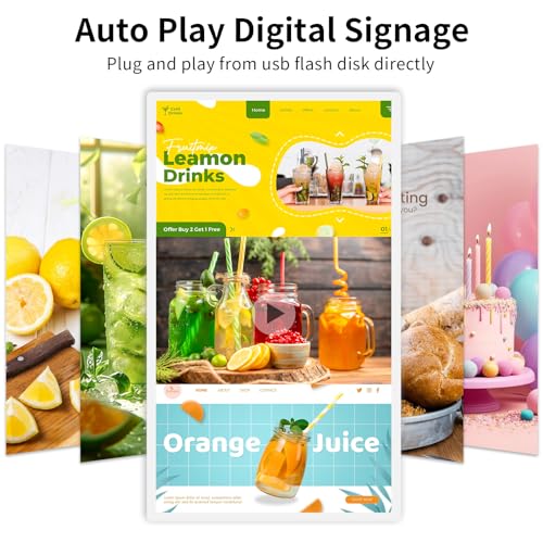 15.6" Digital Signage Display with Adjustable Stand - color: White, size: 4+64