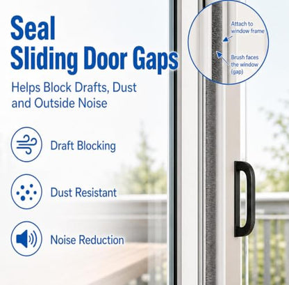 ZOMPAGO Brush Weather Stripping Door Window Seal,0.4 x 0.4 x 66 FT - size: 2 Packs, 0.4 x 0.4 x 32.8 FT