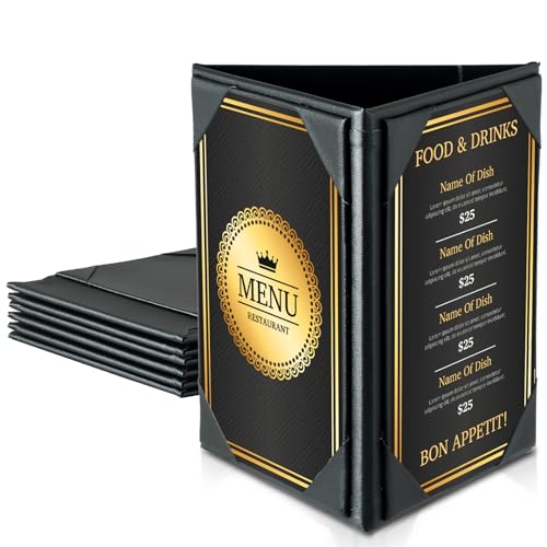 Leather Table Tent Triangle Menu Holders 4" x 6", 6 Pack 3-Side - size: 6 Pack, 4" x 6"
