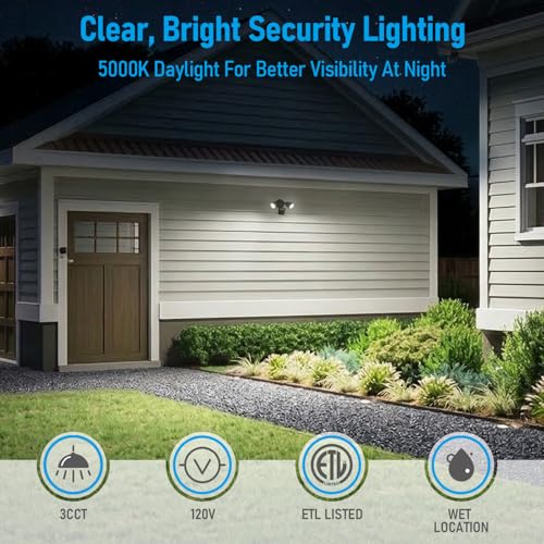 LEONLITE 3CCT Motion Sensor Security Lights Dusk to Dawn IP65 Bronze - color: Bronze (3000K/4000K/5000K)