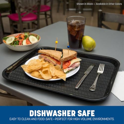Carlisle FoodService Products Fast Food Cafeteria Tray, Durable Polypropylene with Slip-Resistant Surface, Stackable for Cafes and Schools, BPA-Free, Rectangular, Black