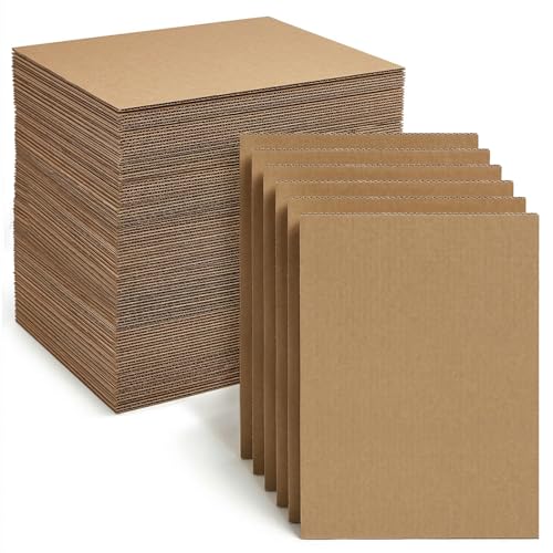 100 Pack 5x7 Corrugated Cardboard Sheets, Flat Cardboard Insert for Filler Pads, DIY Crafts, Packing, Mailing and Shipping