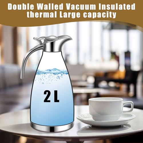 Uiifan 2 Pcs 68oz Thermal Coffee Carafe, Black, White - color: Black/White
