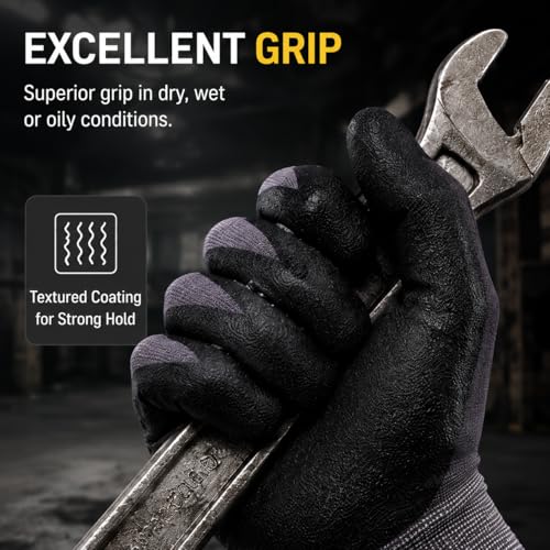 LunaDream Work Gloves MicroFoam Nitrile Coated-6 Pairs,Seamless Knit Nylon Gloves,Gray Work gloves - size: 11/XX-Large