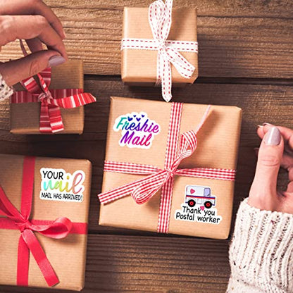 Wailozco Freshie Mail Stickers - Thank You, Handmade Stickers for Small Business, 500 Labels Per Roll - color: Freshie Mail